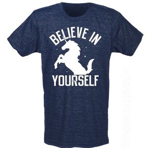 Dark blue G2OH “believe in yourself” with unicorn design t-shirt